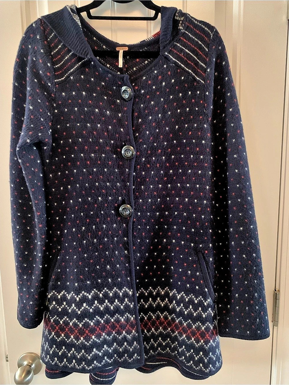 FREE PEOPLE Women's Wool /Acrylic Knit Cardigan Hoodie
Size Medium
